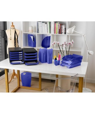 ECOBIN Corb.à papier bleu océan transluc