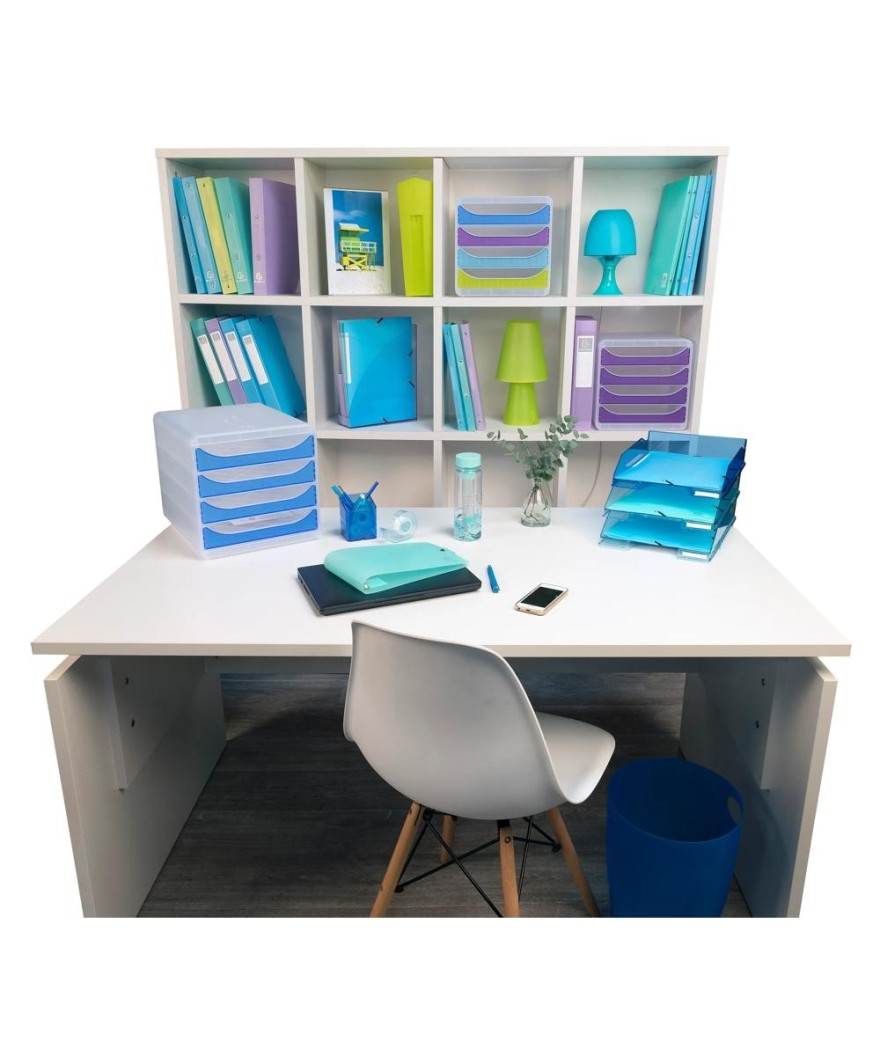 ECOBIN Corb.à papier bleu océan transluc