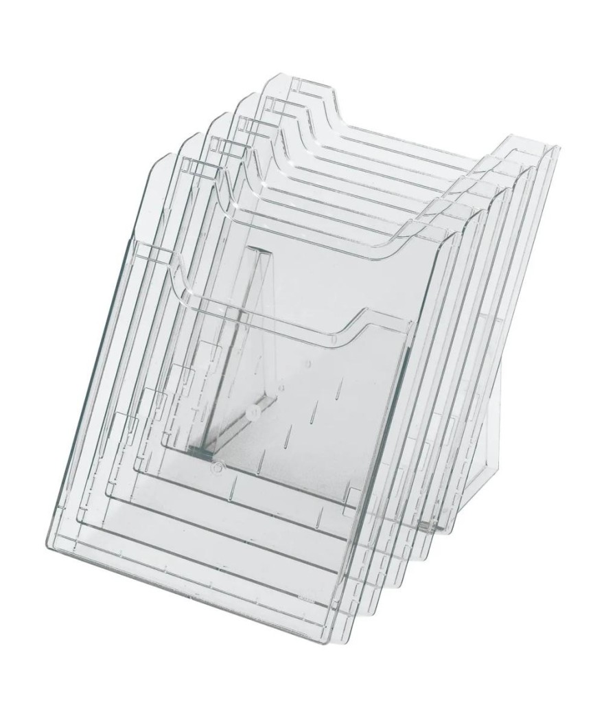 Présentoir 5 cases A4 vertical cristal