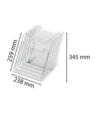 Présentoir 5 cases A4 vertical cristal