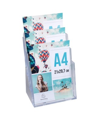 Distributeur format A4 3 cases cristal