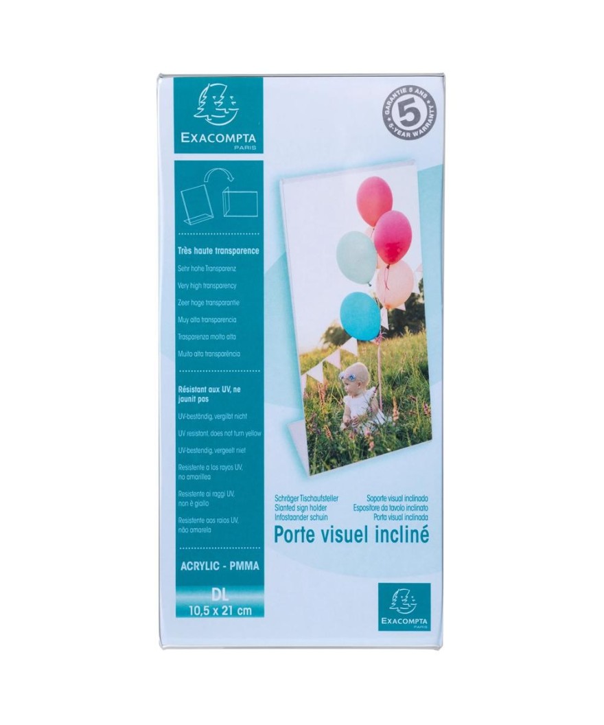 Porte-visuel incliné DL cristal