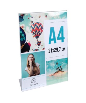 Porte-visuel incliné A4 cristal
