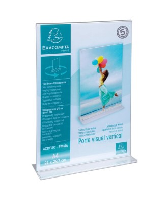 Porte-visuel droit vertical A4 cristal