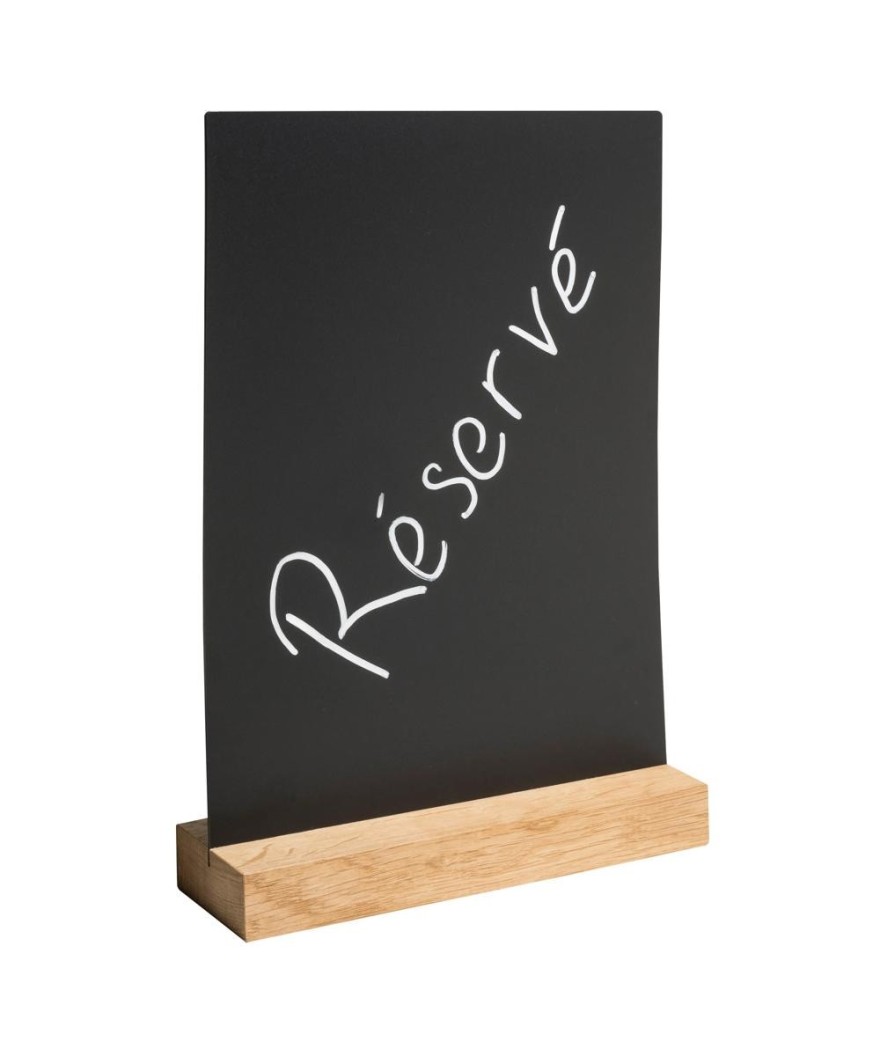 Porte menu ardoise sur pied bois A4