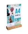 Porte-visuel a. socle en bois A4vertical