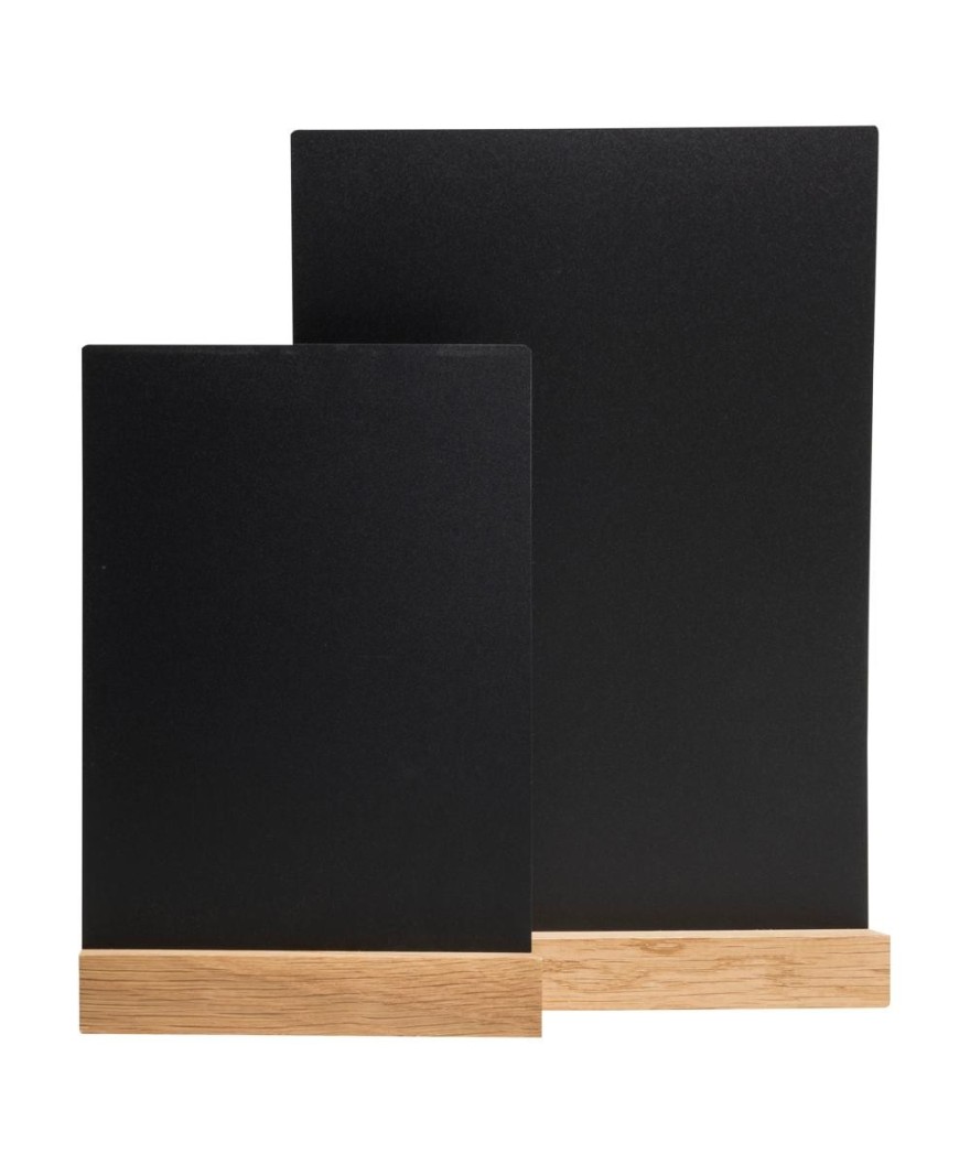 Porte menu ardoise sur pied bois A5