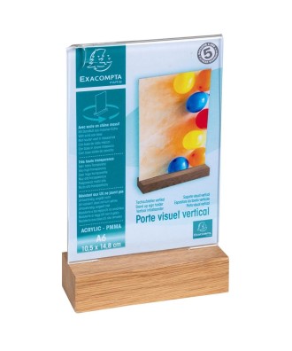 Porte-visuel a. socle en bois A6vertical