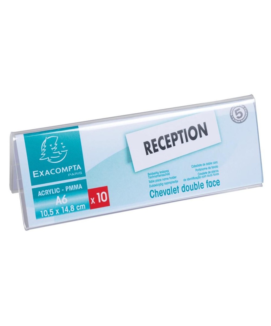 Lot de 10 porte-noms 150x55mm (A6 plié)