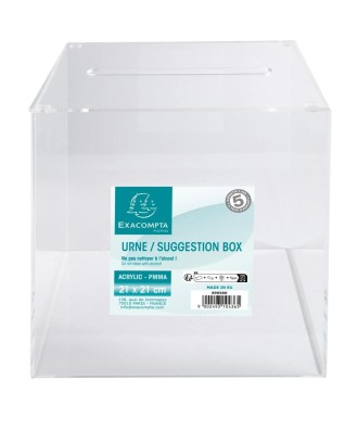 Urne transparente avec couvercle 21 cm