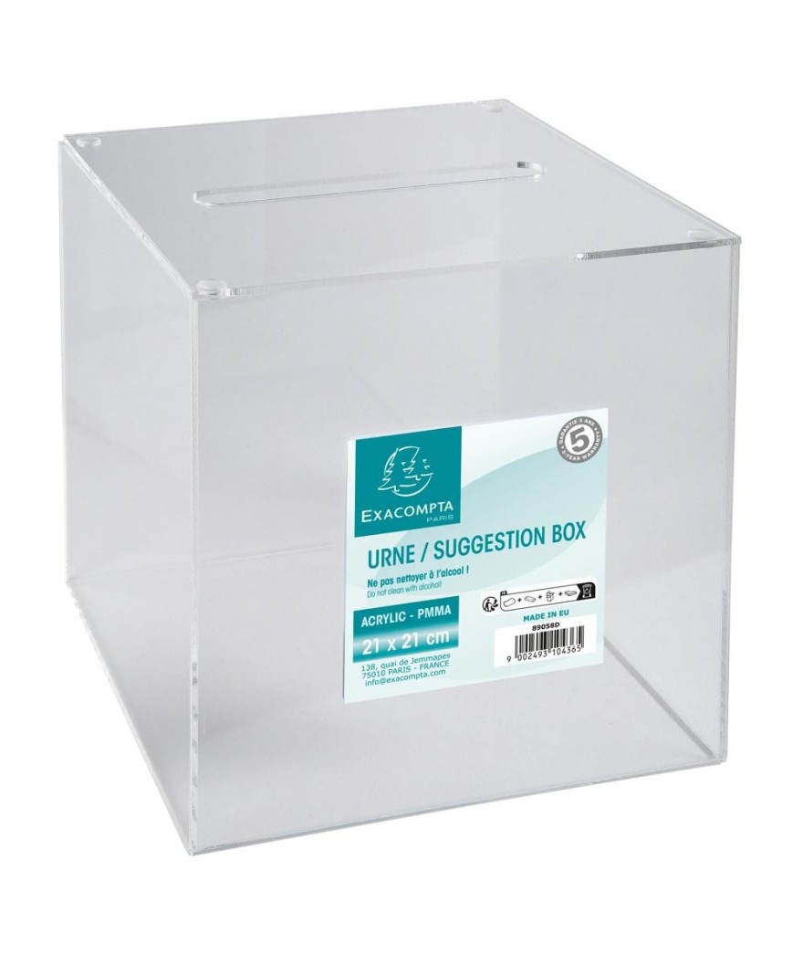 Urne transparente avec couvercle 21 cm