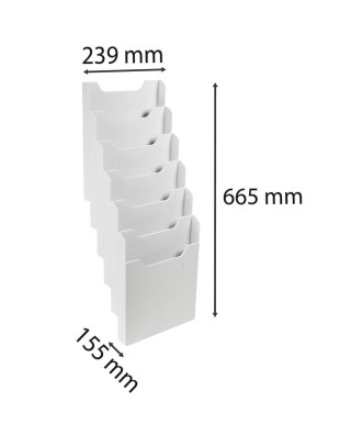 Trieur A4 vertic monté 6 cases gris lum