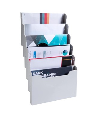 Trieur A4 horiz monté 6 cases gris lum