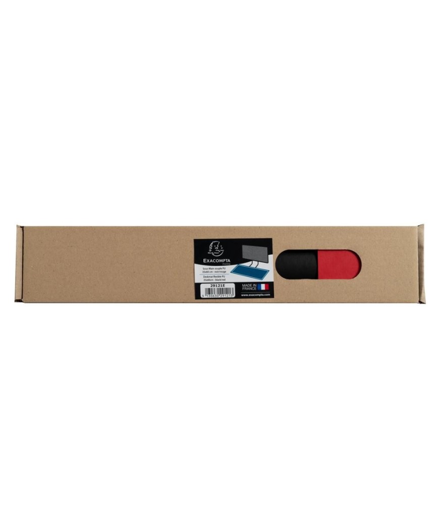 Sous-main souple PU 35x60cm noir/rouge