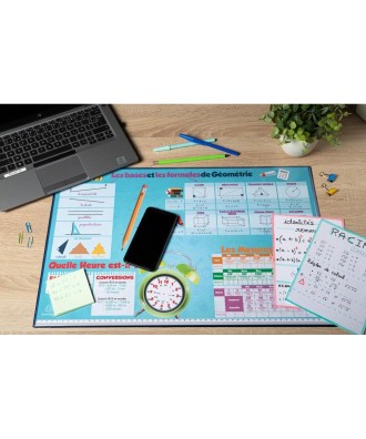 Sous-main rigide PVC 37,5x57,5cm Maths