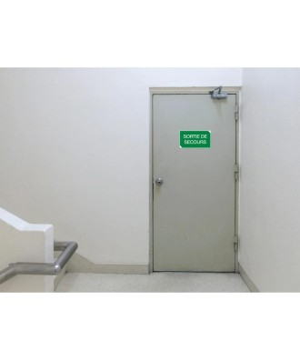Panneau adhésif Issue de secours 20cm FR