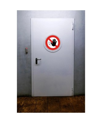 Panneau adhésif accès interdit 20cm