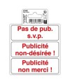 Panneau Publicité interdite PVC10x10cmFR