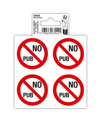 Panneau No pub PVC 10x10cm (x4)