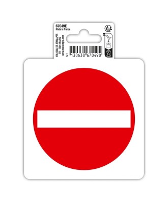 Panneau Sens interdit PVC 10x10cm