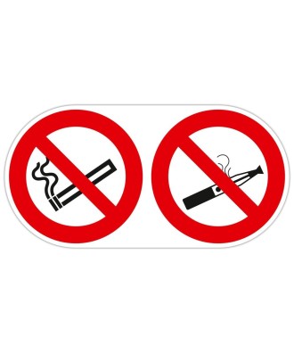 Panneau interdiction de vapoter et fumer