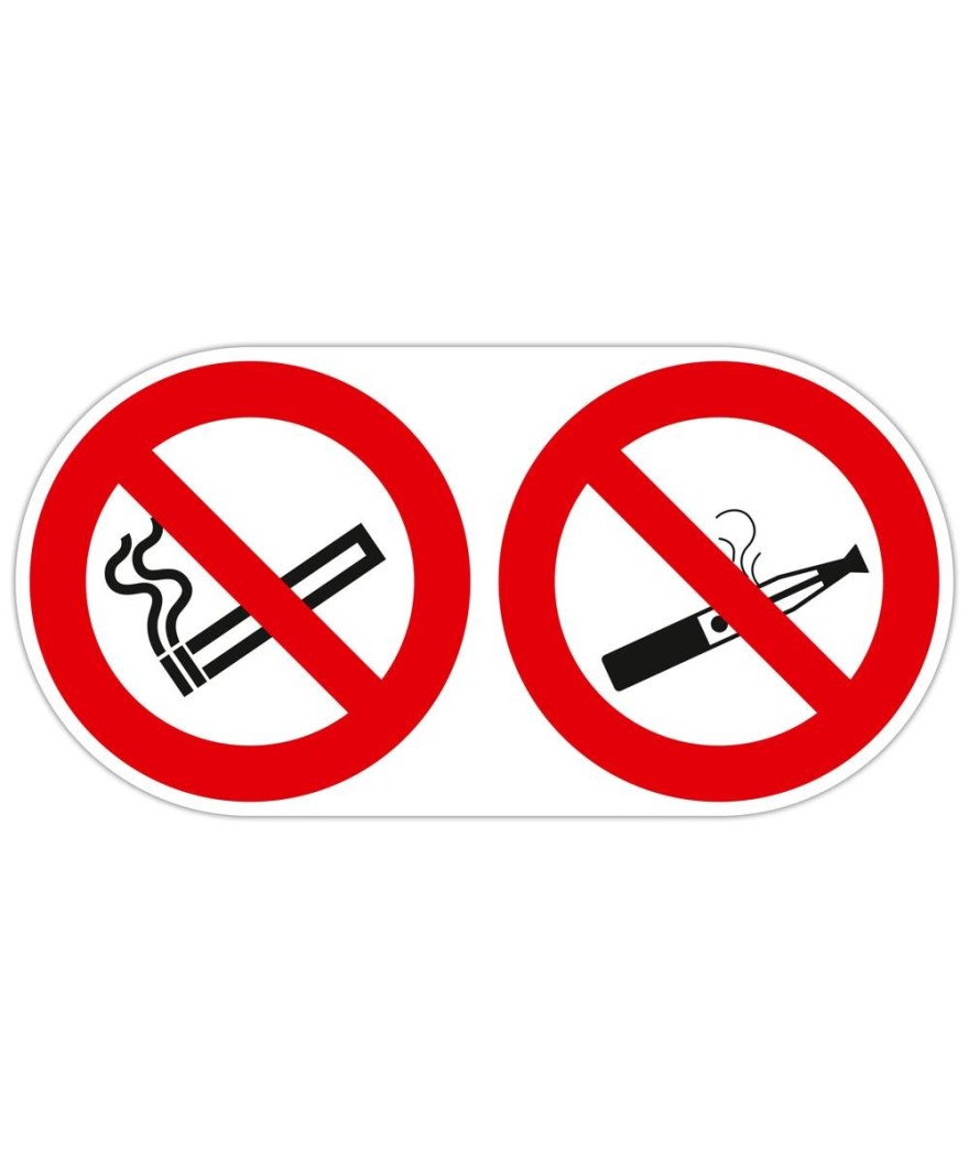 Panneau interdiction de vapoter et fumer