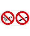 Panneau interdiction de vapoter et fumer