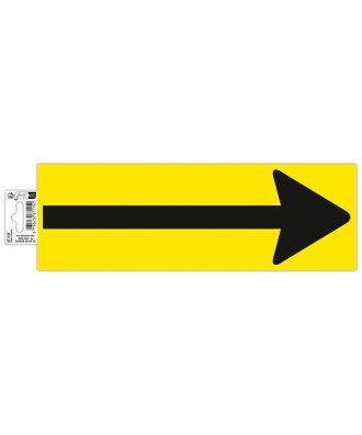 Adhésif sol jaune fleche noire 30x10cm