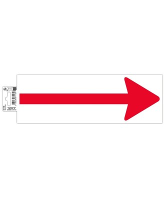 Adhésif sol blanc flèche rouge 30x10cm