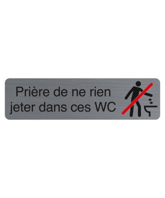 Plaque rien jeter dans ces wc FR