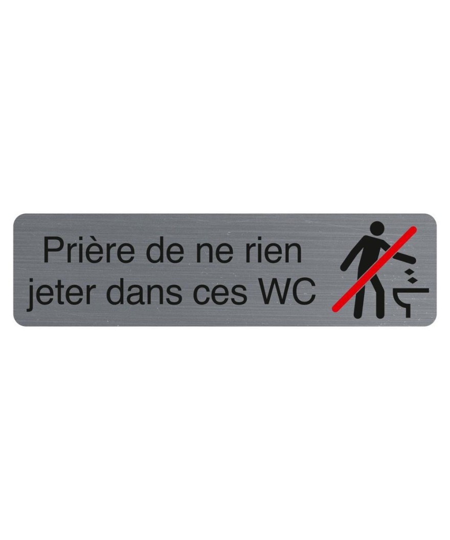 Plaque rien jeter dans ces wc FR