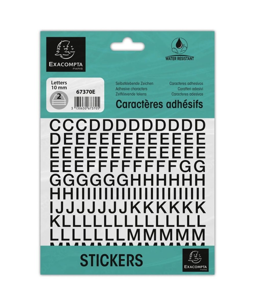 Pochette lettres adhésives (10 mm) noir