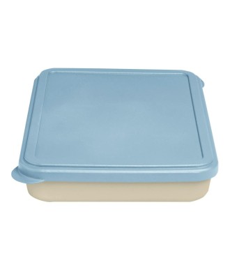 Boîte repas 2comp.marrron&couvercle gris