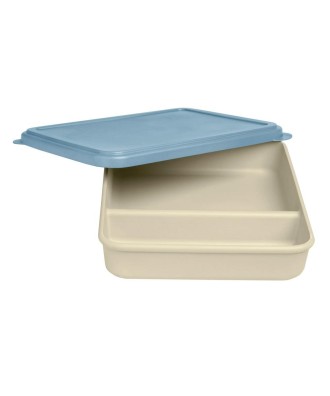 Boîte repas 2comp.marrron&couvercle gris