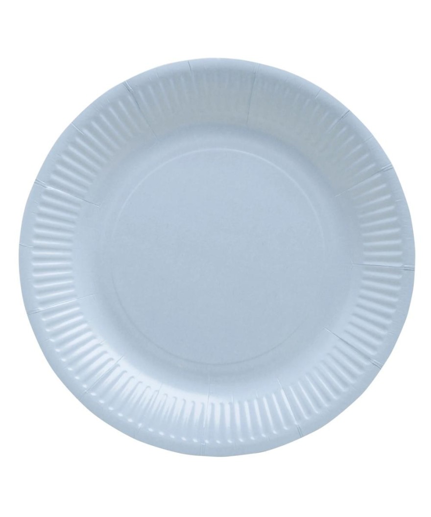 20 Assiettes, carton rond Ø 23 cm Bleu c