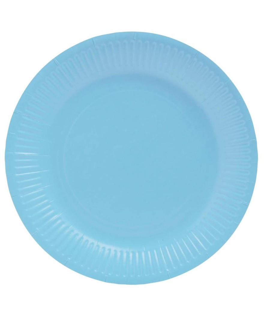 20 Assiettes, carton rond Ø 23 cm Bleu c