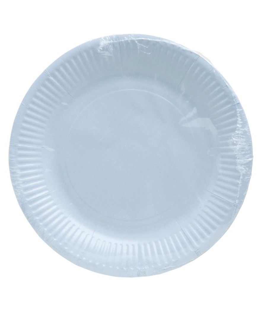 20 Assiettes, carton rond Ø 23 cm Bleu c