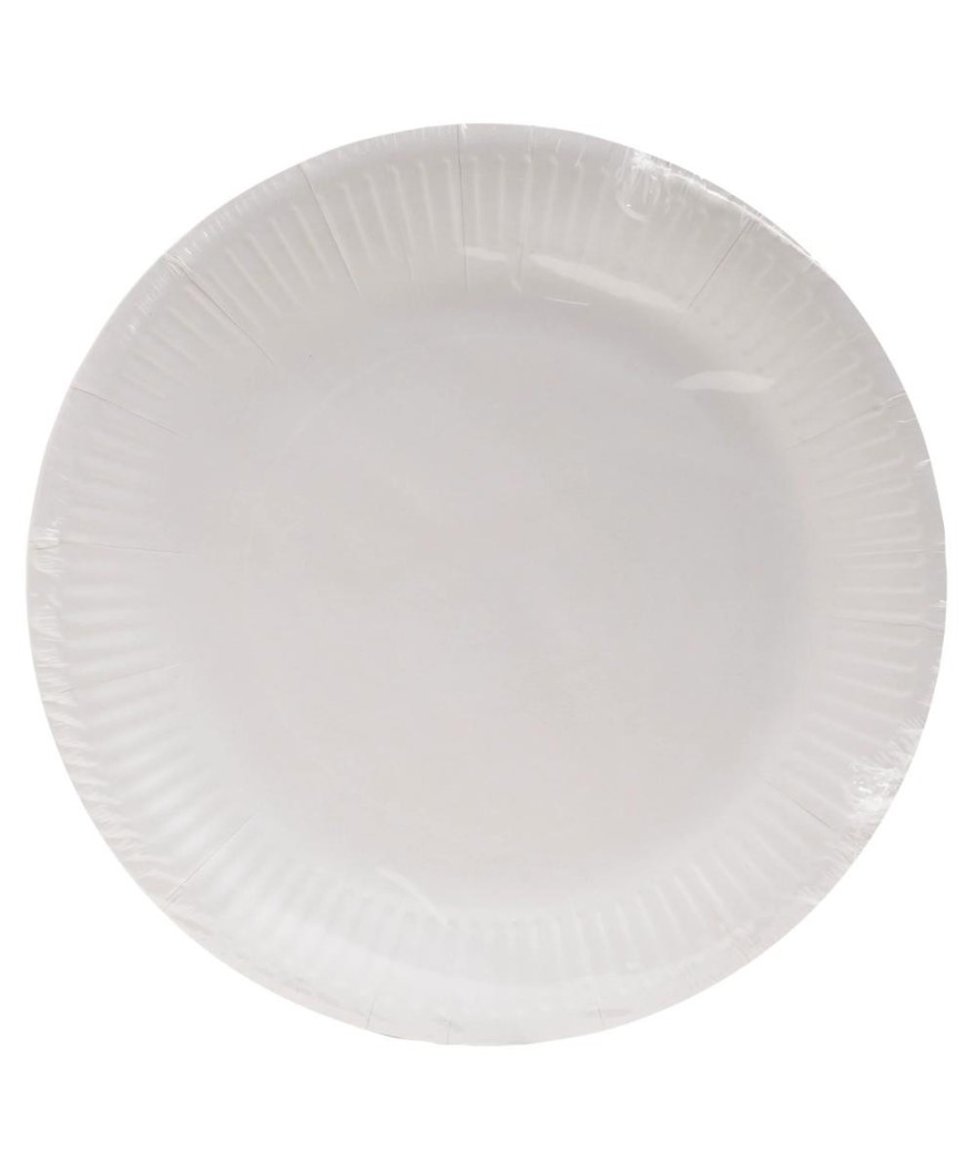 50 Assiettes, carton rond Ø 23 cm Blanc