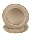 10 Assiettes, carton rond Ø23cm Or