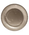 10 Assiettes, carton rond Ø23cm Or