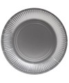 10 Assiettes carton rond Ø23 cm Argent