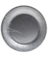 10 Assiettes carton rond Ø23 cm Argent