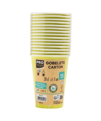 15 Gobelets carton 20cl Vert Kiwi