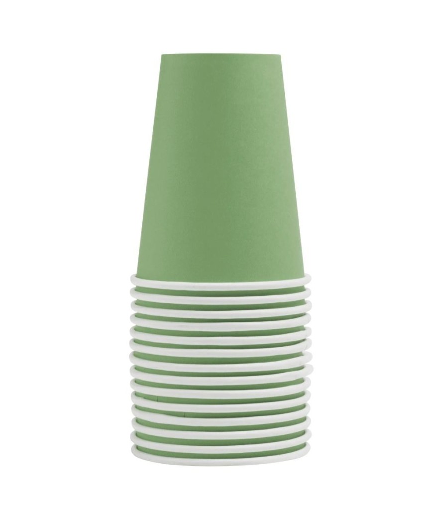 15 Gobelets carton 20cl Vert Olive