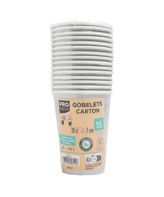 15 Gobelets carton 20cl Argent