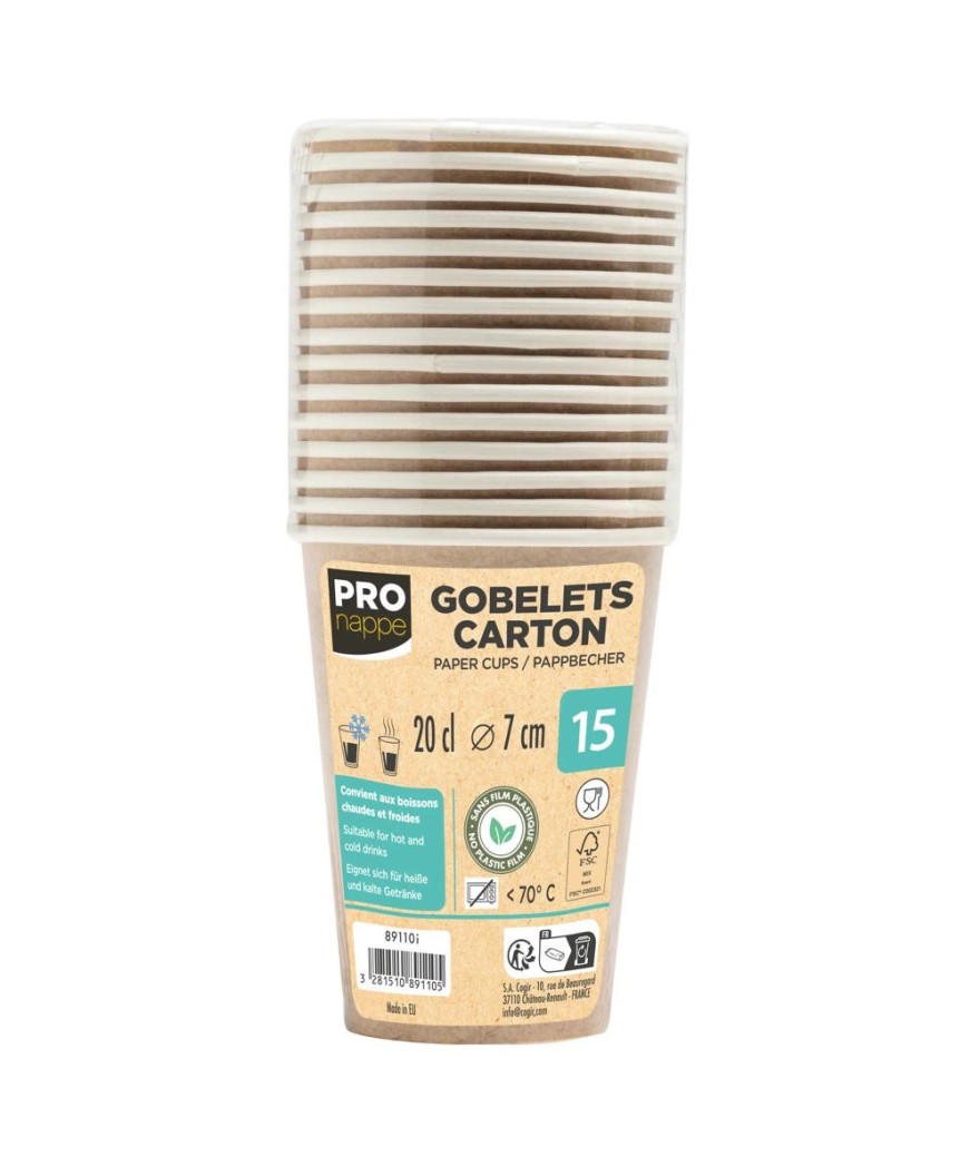 50 Gobelets carton 20cl Blanc