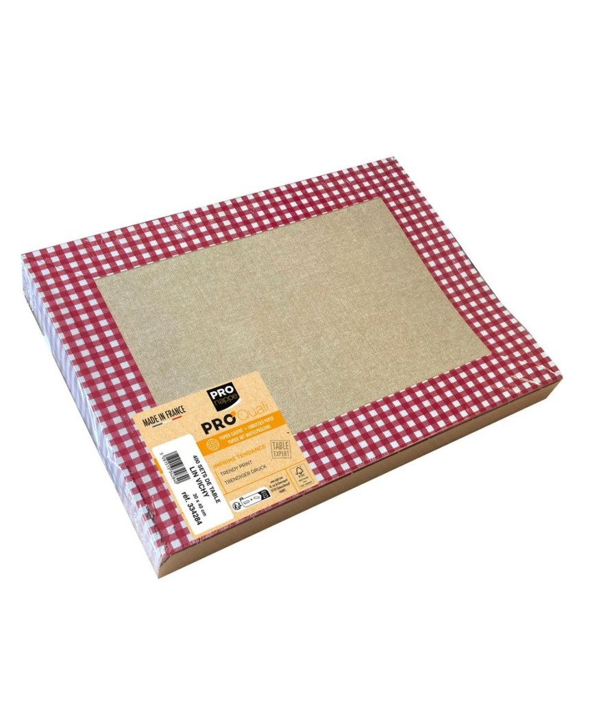 400Sets de table papier30x40"Lin vichy"
