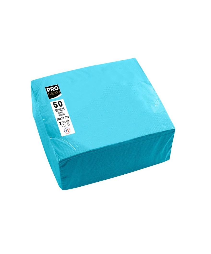 50 Serviettes OUATE 20X20cm Azur
