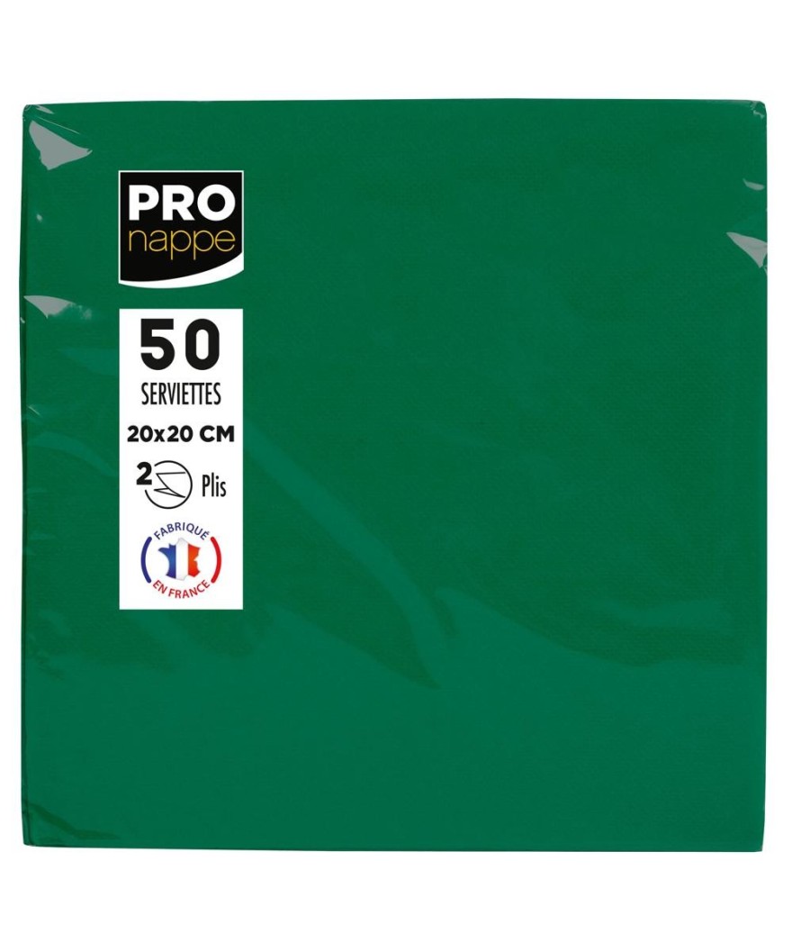 50Serv. OUATE micro-gauf.20X20Vert sapin