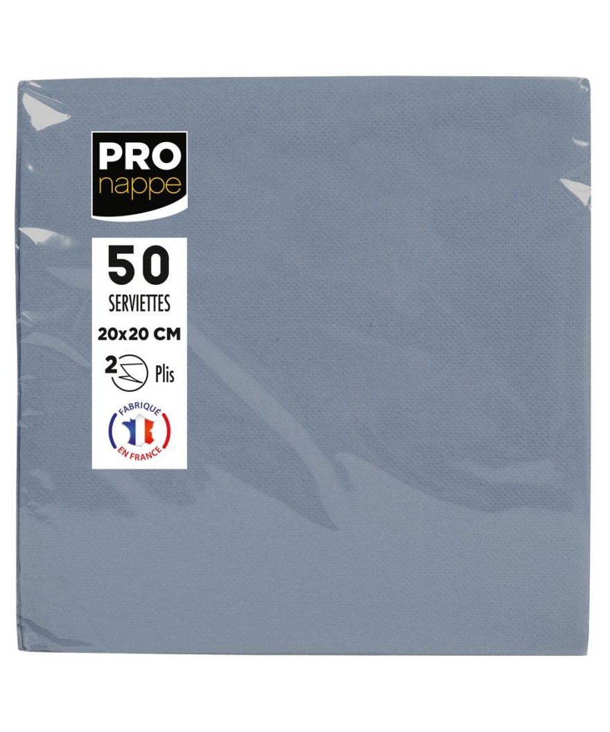 50 Serviettes OUATE micro-gauf20X20Gris